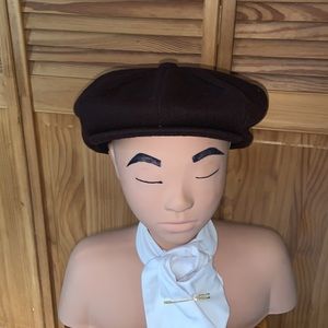 CAPAS NEW YORK SCALLY NEWSBOY CABBIE HAT BROWN WOOL MEDIUM NEW